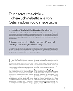 Think across the circle – Höhere Schmelzeffizienz von Getränkedosen durch neue Lacke