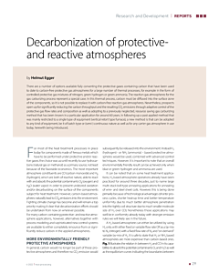 Decarbonization of protective- and reactive atmospheres