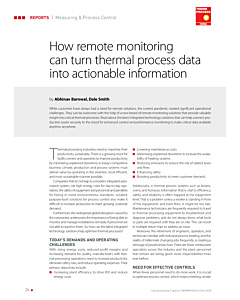 How remote monitoring can turn thermal process data into actionable information