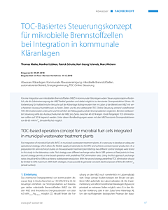 TOC-Basiertes Steuerungskonzept für mikrobielle Brennstoffzellen bei Integration in kommunale Kläranlagen