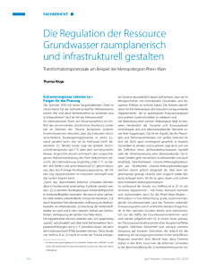 Die Regulation der Ressource Grundwasser raumplanerisch und infrastrukturell gestalten