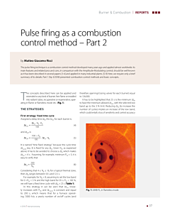 Pulse firing as a combustion control method – Part 2