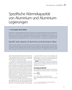 Spezifische Wärmekapazität von Aluminium und Aluminium- Legierungen