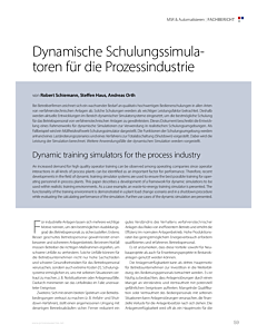 Dynamische Schulungssimulatoren für die Prozessindustrie