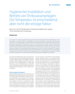 Hygiene bei Installation und Betrieb von Trinkwasseranlagen: Die Temperatur ist entscheidend, aber nicht der einzige Faktor