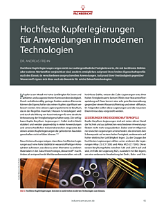 Hochfeste Kupferlegierungen für Anwendungen in modernen Technologien
