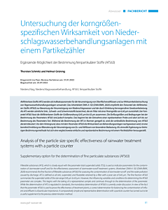 Untersuchung der korngrößenspezifischen Wirksamkeit von Niederschlagswasserbehandlungsanlagen mit einem Partikelzähler