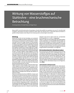 Wirkung von Wasserstoffgas auf Stahlrohre – eine bruchmechanische Betrachtung