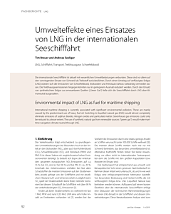 Umwelteffekte eines Einsatzes von LNG in der internationalen Seeschifffahrt