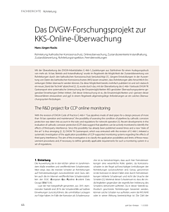 Das DVGW-Forschungsprojekt zur KKS-Online-Überwachung