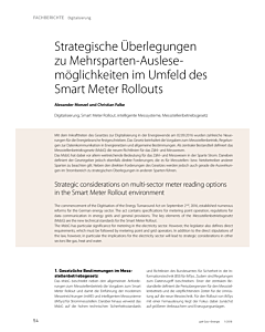 Strategische Überlegungen zu Mehrsparten-Auslesemöglichkeiten im Umfeld des Smart Meter Rollouts