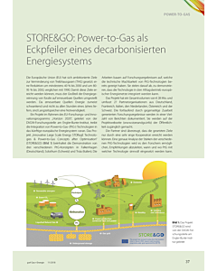 STORE&GO: Power-to-Gas als Eckpfeiler eines decarbonisierten Energiesystems