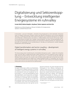 Digitalisierung und Sektorenkopplung – Entwicklung intelligenter Energiesysteme im ruhrvalley