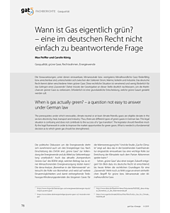 Wann ist Gas eigentlich grün? – eine im deutschen Recht nicht einfach zu beantwortende Frage