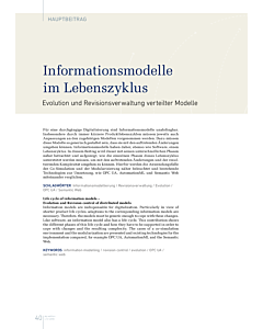 Informationsmodelle im Lebenszyklus