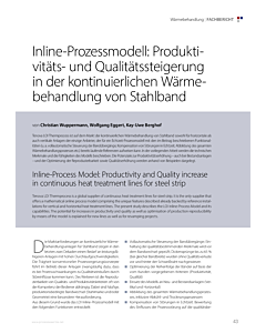 Inline-Prozessmodell: Produktivitäts- und Qualitätssteigerung in der kontinuierlichen Wärmebehandlung von Stahlband