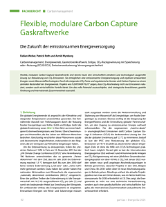 Flexible, modulare Carbon Capture Gaskraftwerke