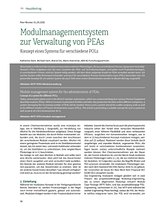 Modulmanagementsystem zur Verwaltung von PEAs