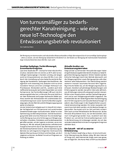 Von turnusmäßiger zu bedarfsgerechter Kanalreinigung – wie eine neue IoT-Technologie den Entwässerungsbetrieb revolutioniert