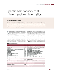 Specific heat capacity of aluminium and aluminium alloys