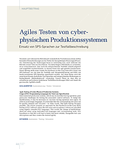 Agiles Testen von cyberphysischen Produktionssystemen