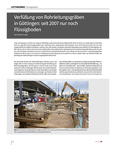 Verfüllung von Rohrleitungsgräben in Göttingen: seit 2007 nur noch Flüssigboden