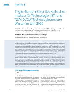 Engler-Bunte-Institut des Karlsruher Instituts für Technologie (KIT) und TZW: DVGW-Technologiezentrum Wasser im Jahr 2020