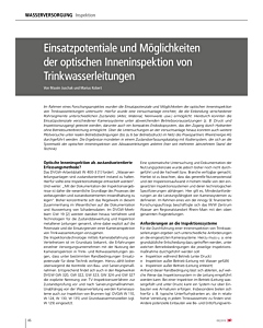 Einsatzpotentiale und Möglichkeiten der optischen Inneninspektion von Trinkwasserleitungen