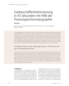 Gasbeschaffenheitsmessung in 45 Sekunden mit Hilfe der Prozessgaschromatographie