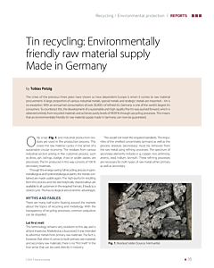 Tin recycling: Environmentally friendly raw material supply Made in Germany
