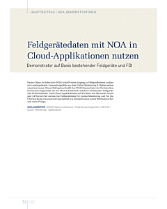 Feldgerätedaten mit NOA in Cloud-Applikationen nutzen