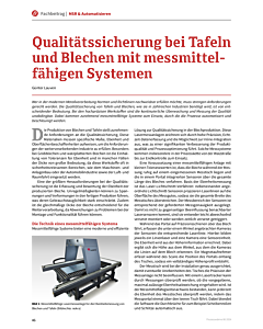 Qualitätssicherung bei Tafeln und Blechen mit messmittelfähigen Systemen