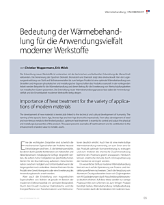 Bedeutung der Wärmebehandlung für die Anwendungsvielfalt moderner Werkstoffe