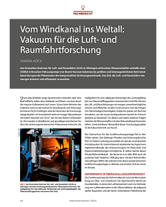 Vom Windkanal ins Weltall: Vakuum für die Luft- und Raumfahrtforschung