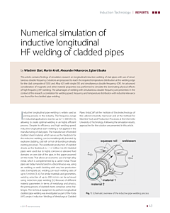 Numerical simulation of inductive longitudinal HF welding of cladded pipes