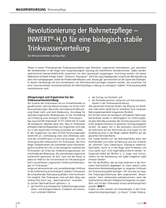 Revolutionierung der Rohrnetzpflege – INWERT®-H2O für eine biologisch stabile Trinkwasserverteilung