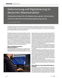 Datennutzung und Digitalisierung im deutschen Abwassersektor