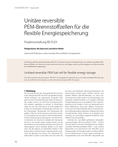 Unitäre reversible PEM-Brennstoffzellen für die flexible Energiespeicherung