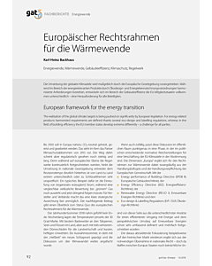 Europäischer Rechtsrahmen für die Wärmewende