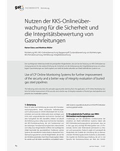 Nutzen der KKS-Onlineüberwachung für die Sicherheit und die Integritätsbewertung von Gasrohrleitungen