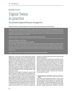 Digital Twins in practice