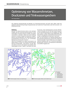 Optimierung von Wasserrohrnetzen, Druckzonen und Trinkwasserspeichern