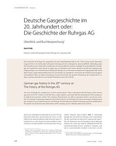 Deutsche Gasgeschichte im 20. Jahrhundert oder: Die Geschichte der Ruhrgas AG