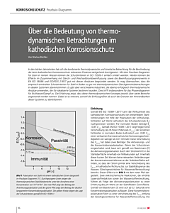 Über die Bedeutung von thermodynamischen Betrachtungen im kathodischen Korrosionsschutz