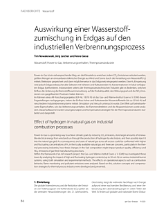 Auswirkung einer Wasserstoffzumischung in Erdgas auf den industriellen Verbrennungsprozess