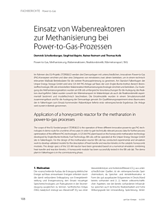 Einsatz von Wabenreaktoren zur Methanisierung bei Power-to-Gas-Prozessen