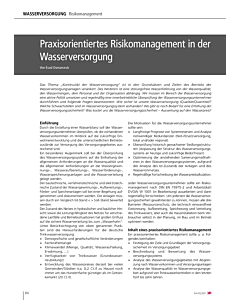 Praxisorientiertes Risikomanagement in der Wasserversorgung