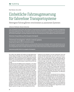 Einheitliche Fahrzeugsteuerung für fahrerlose Transportsysteme