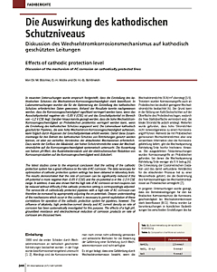 Die Auswirkung des kathodischen Schutzniveaus