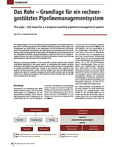 Das Rohr - Grundlage für ein rechnergestütztes Pipelinemanagementsystem